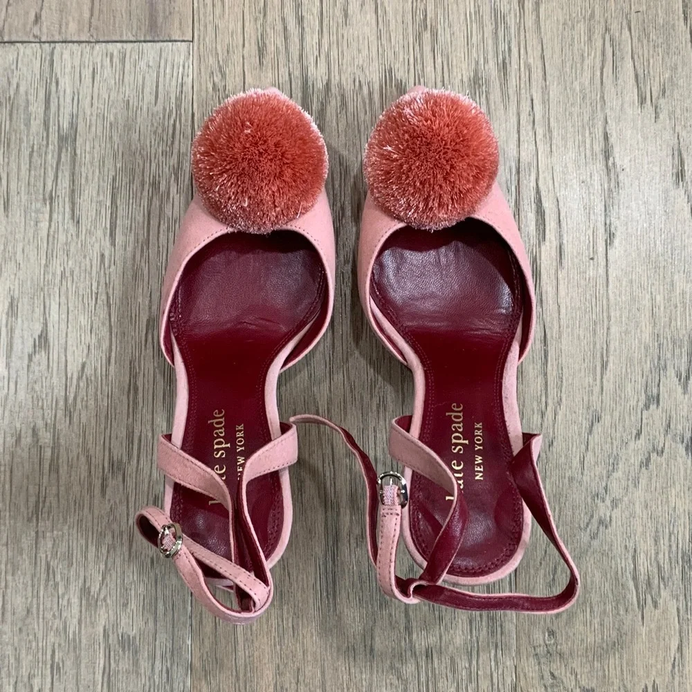 Kate Spade Amour Pom Pumps Dancer Pink Size 6.5 - Picture 4 of 10